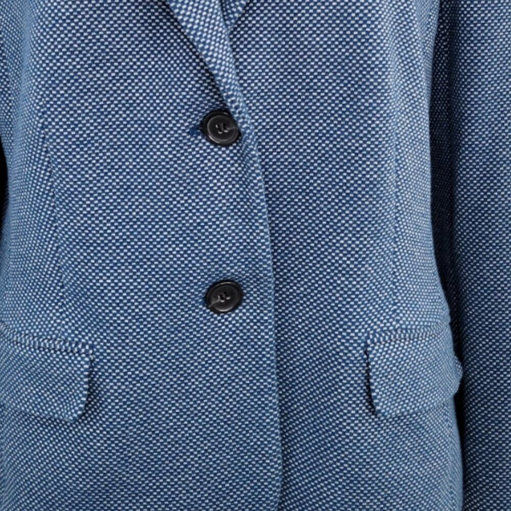 Talbots Textured Micro Herringbone Coneflower Blu… - image 4